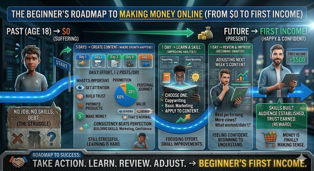Make Money Online: The Proven Beginner’s Roadmap (From $0 to First Income)
